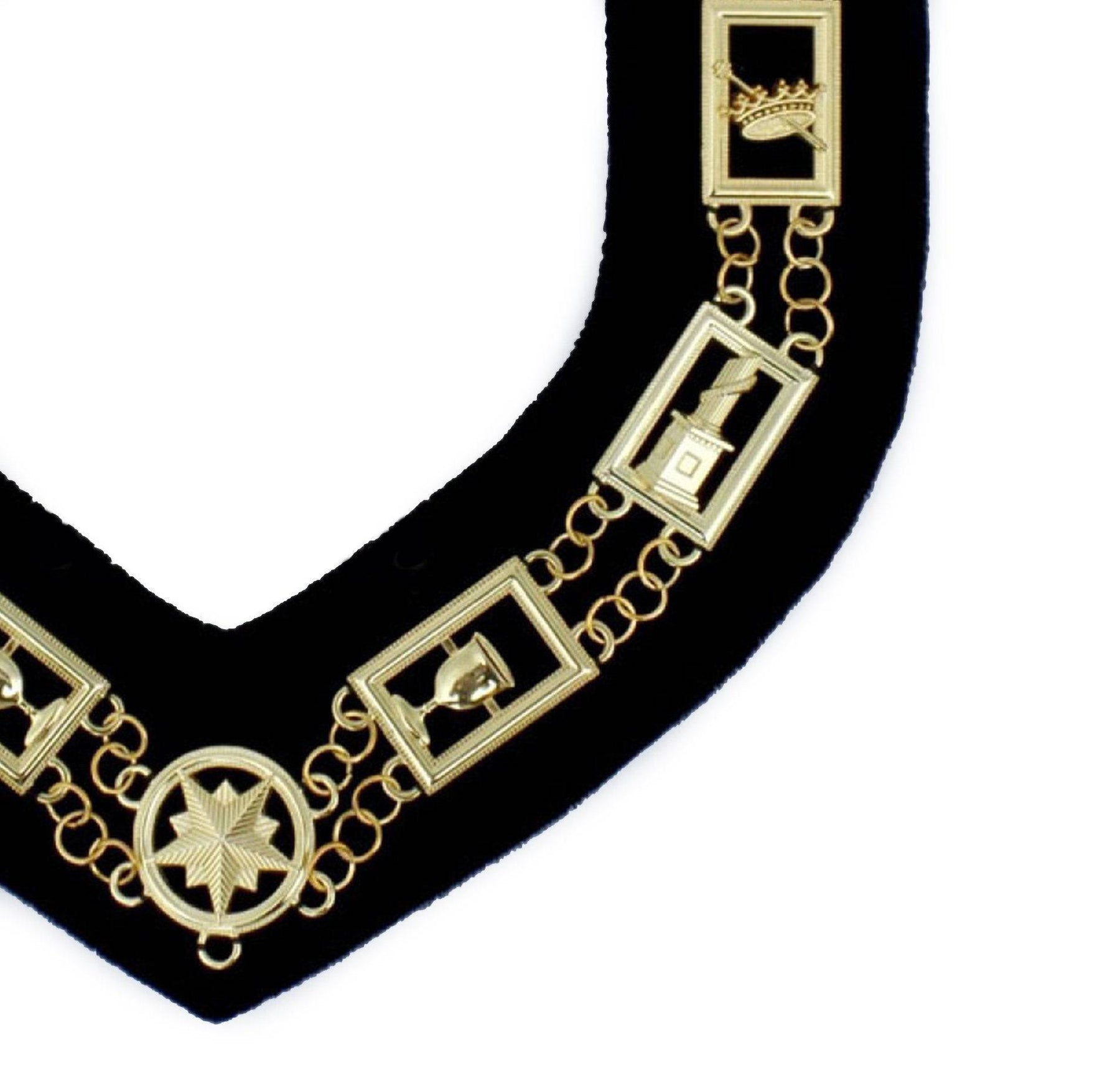 OES Chain Collar - Gold Plated on Black Velvet