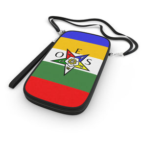 OES Passport Wallet - Colorful Star With Shoulder & Wrist Strap - Bricks Masons