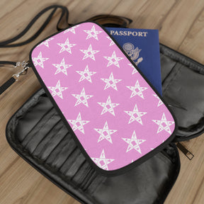OES Passport Wallet - Pink With White Stars - Bricks Masons