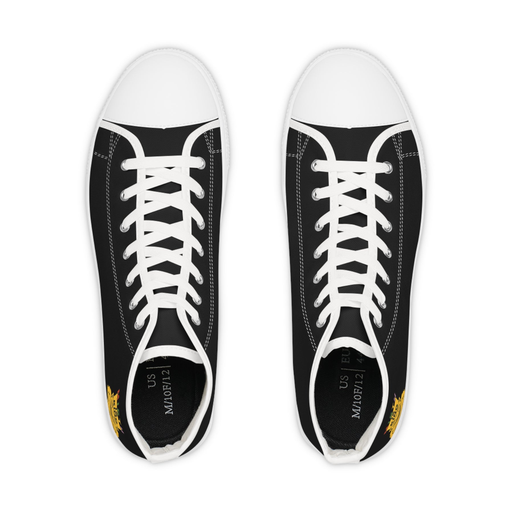 Royal Order of Jesters Sneaker - High Top Black & White Mirth is King - Bricks Masons