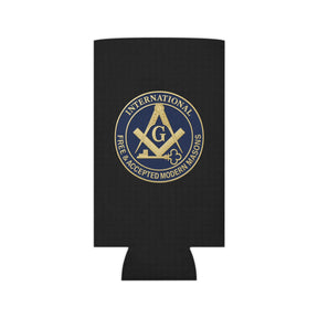 International Masons Can Cooler - Gold Square & Compass G - Bricks Masons
