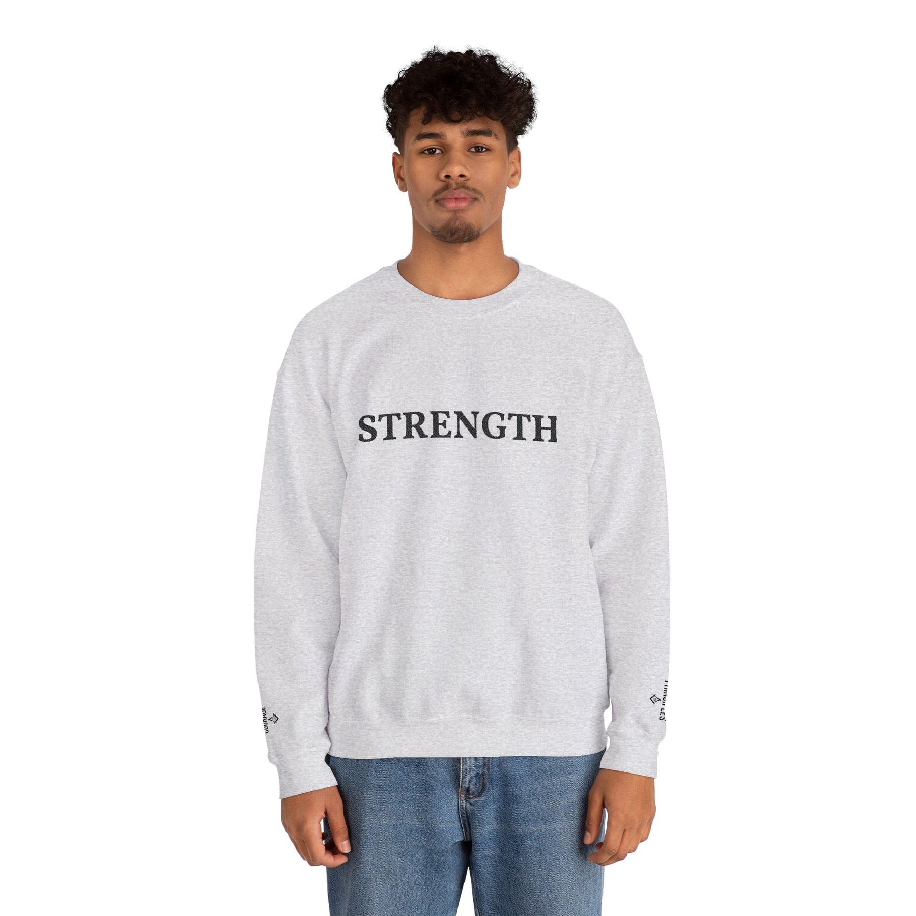 Master Mason Blue Lodge Sweatshirt -  Strength Front & Sleeves Embroidery - Bricks Masons