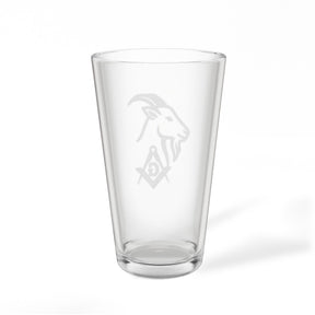 Master Mason Blue Lodge Pint Glass - Square & Compass G with Goat