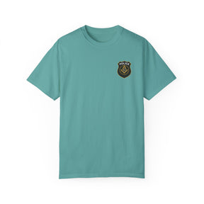 Master Mason Blue Lodge T-Shirt - Police Mason Garment-Dyed Tee - Bricks Masons