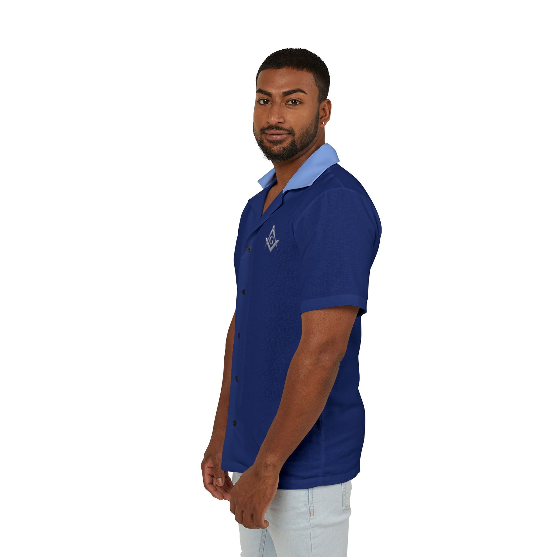 Men's Hawaiian Camp Shirt (AOP) - Bricks Masons