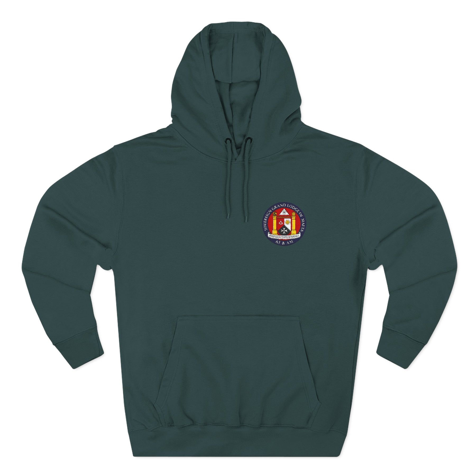 Malta Jurisdiction Hoodie - Three-Panel Fleece Stitched Front Design - Bricks Masons