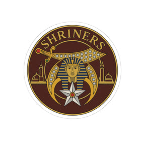Shriners Sticker Decal - Kiss-Cut Brown Glossy Paper - Bricks Masons