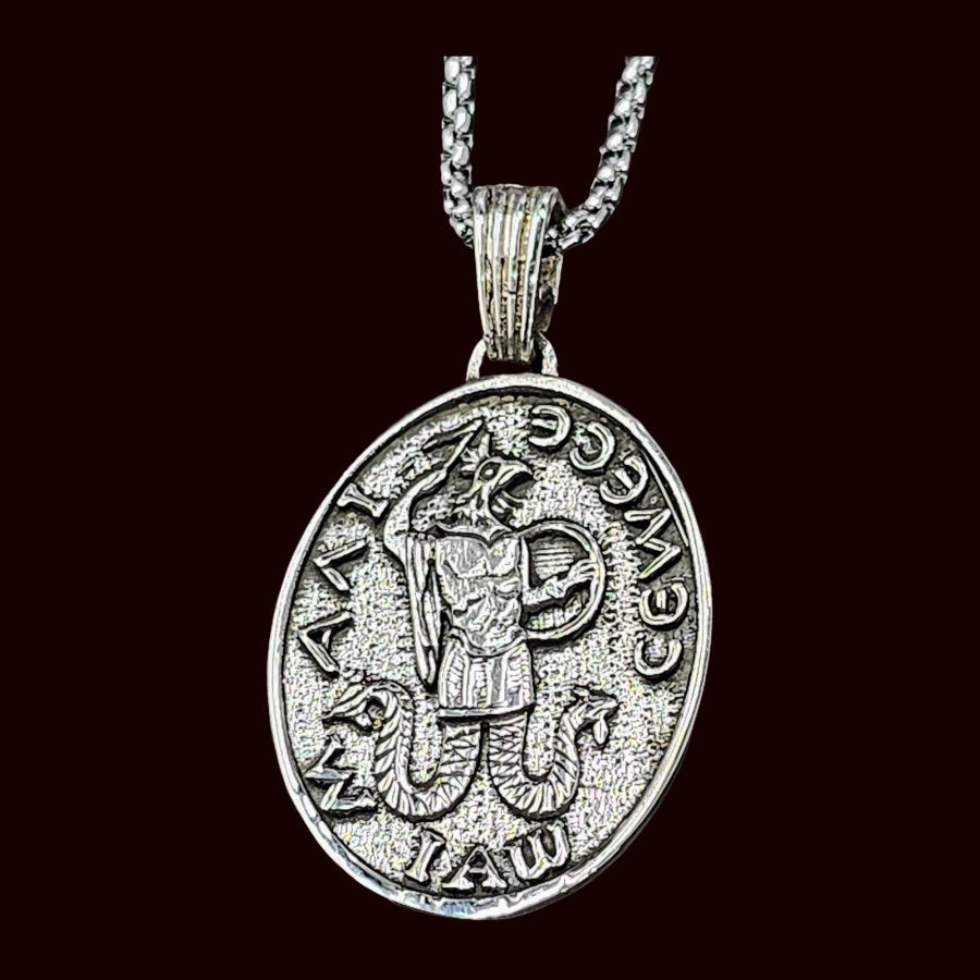 Templar Pendant Seal of Abraxas Silver 3.5 cm 10 g Art 1303 - Bricks Masons
