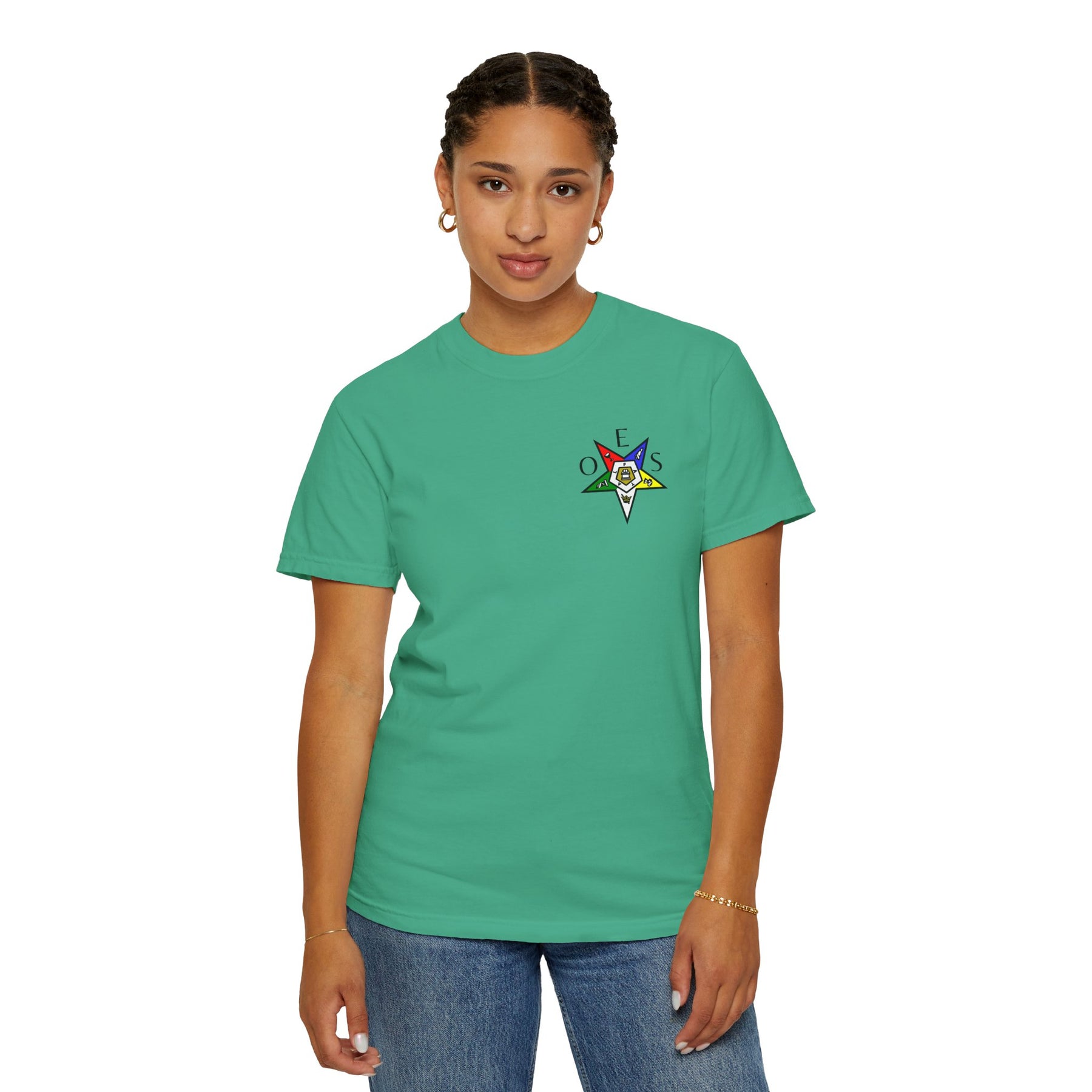 OES T-Shirt - Garment-Dyed Tee OES Star Various Colors - Bricks Masons