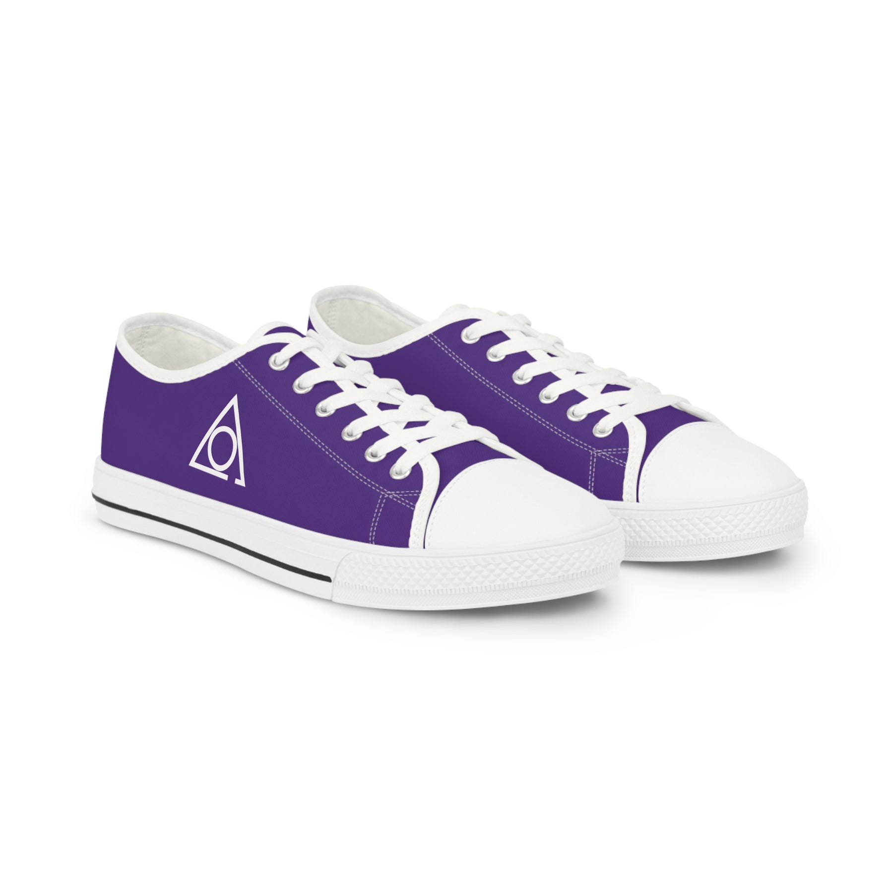 LOCOP Sneaker - Low Top Sneaker Black & White Purple Canvas White Emblem - Bricks Masons