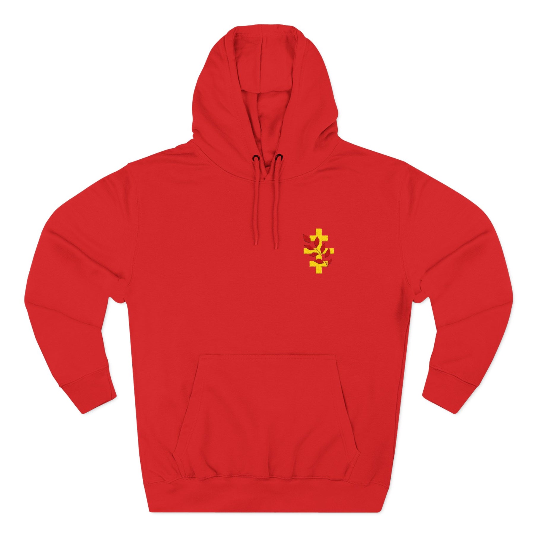 Red Branch of Eri Hoodie - Embroidered Chest Design - Bricks Masons
