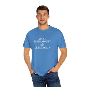Master Mason Blue Lodge T-Shirt - Make Freemasonry Great Again Garment-Dyed Tee - Bricks Masons
