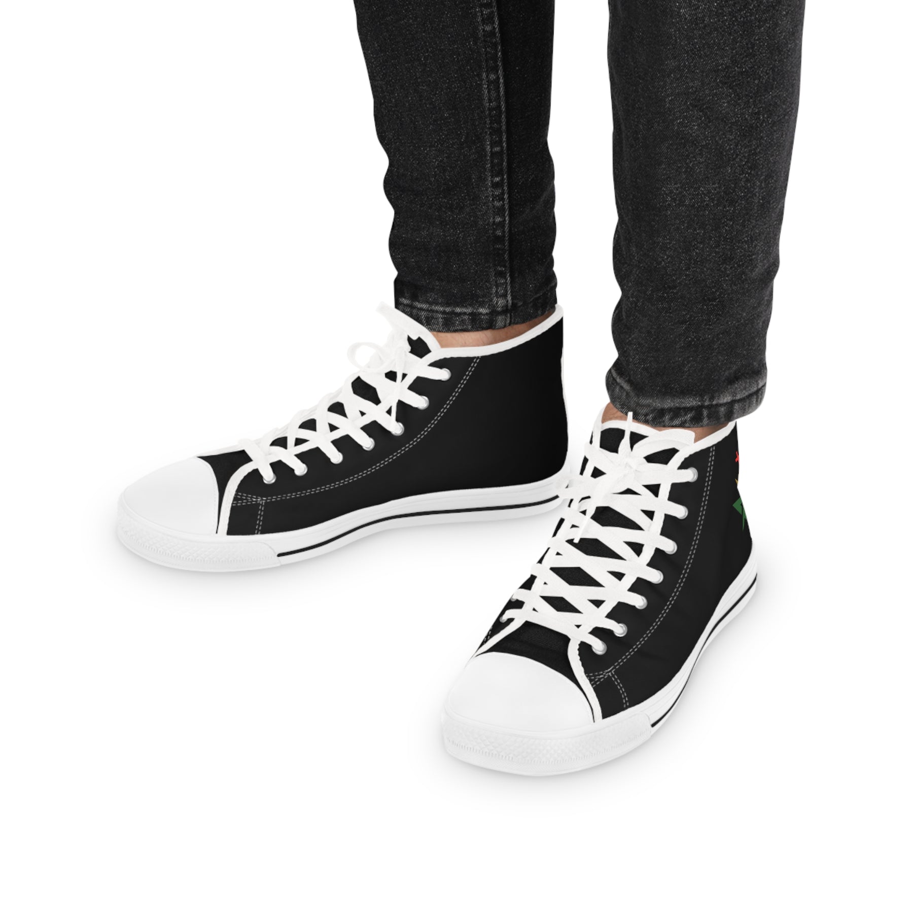 Allied Masonic Degrees Sneaker - High Top Black & White AMD Emblem - Bricks Masons