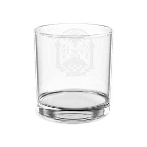 Master Mason Blue Lodge Whiskey Glass - Checkered Floor Pillars All-Seeing Eye & Tools