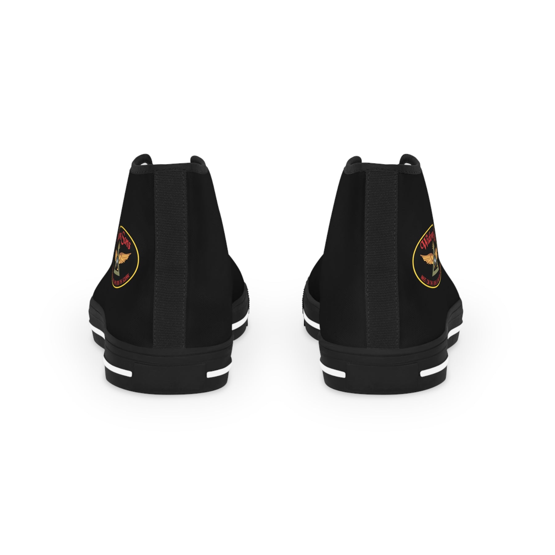 Widows Sons Sneaker - High Top Black & White Bikers Emblem - Bricks Masons
