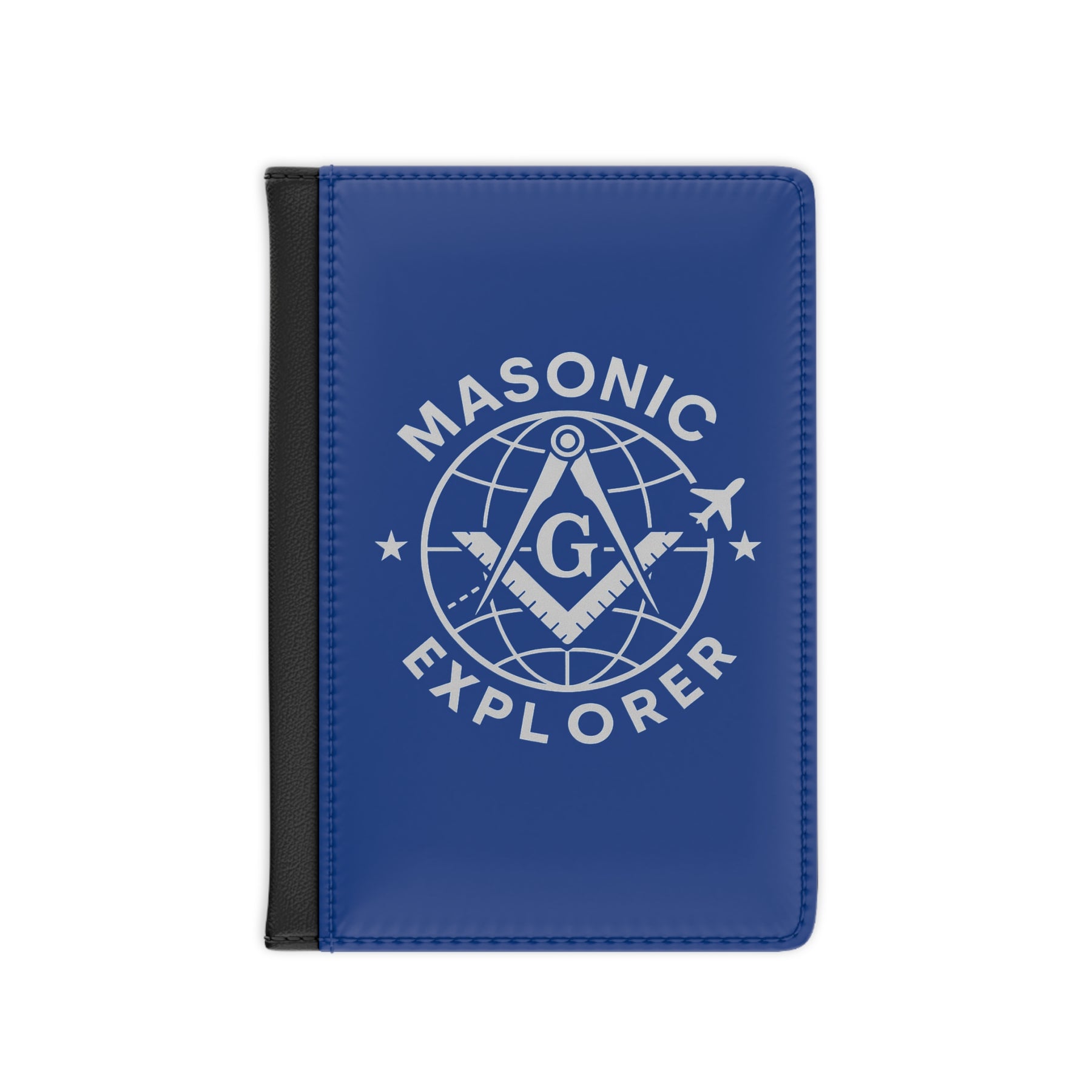 Master Mason Blue Lodge Passport Cover - Blue Masonic Explorer PU Leather - Bricks Masons