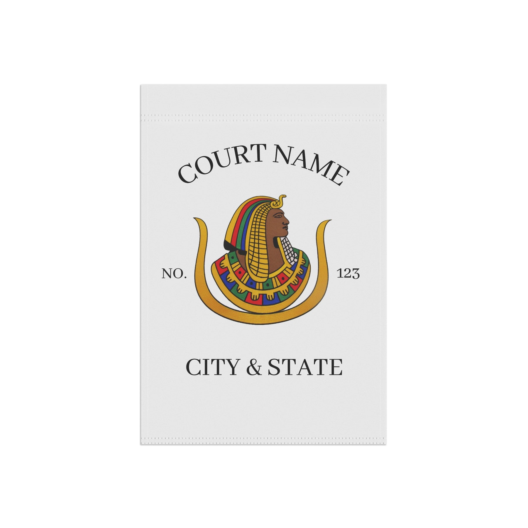 DOI Yard Flag - Personalized White Printed Poly Poplin - Bricks Masons