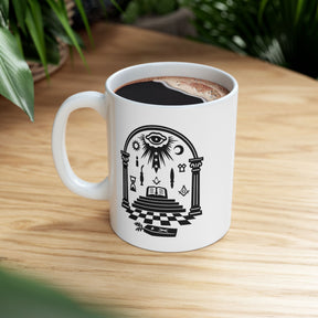 Master Mason Blue Lodge Ceramic Mug, (11oz, 15oz) - Bricks Masons