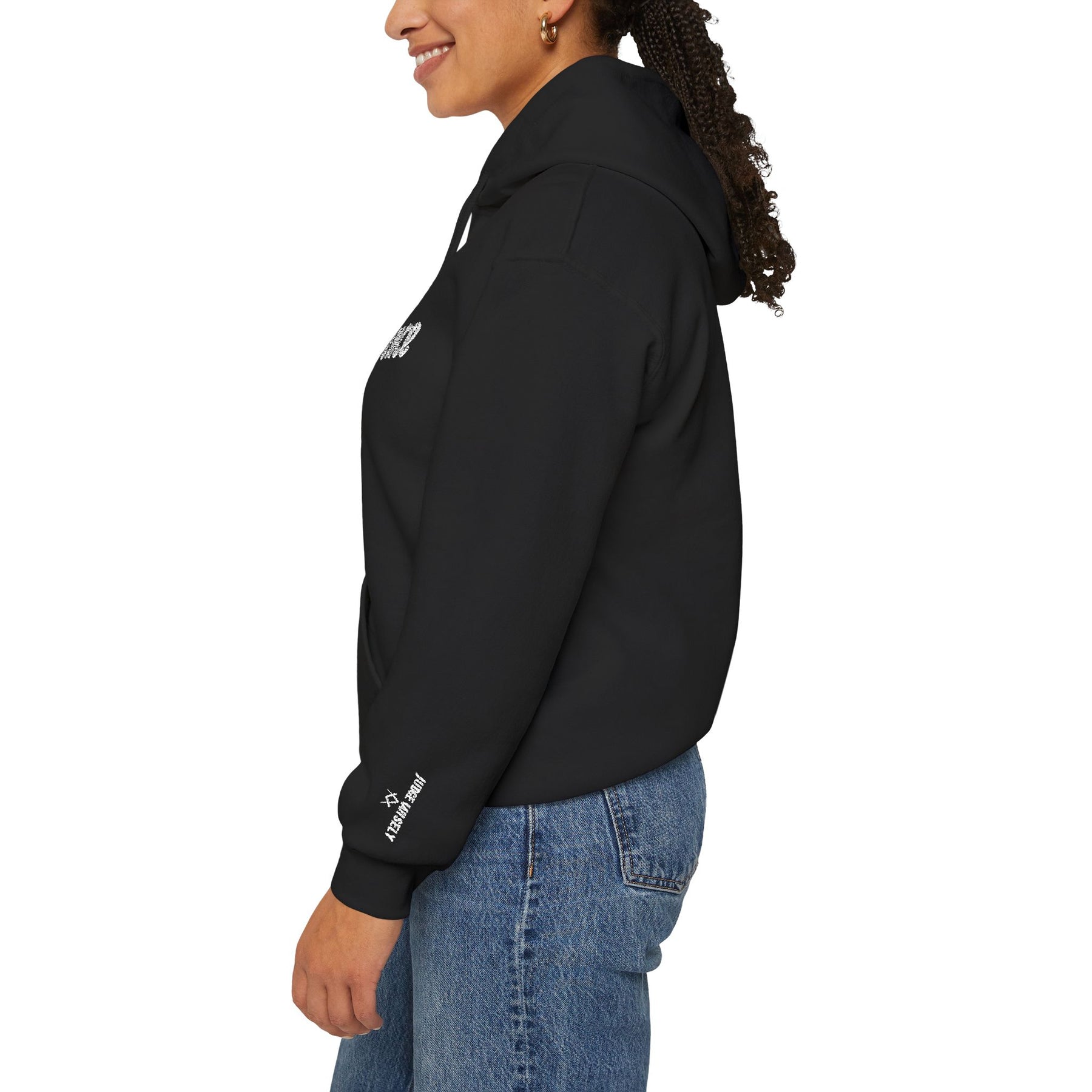 Entered Apprentice Blue Lodge Hoodie - Prudence Front & Sleeves Embroidery Detailing - Bricks Masons