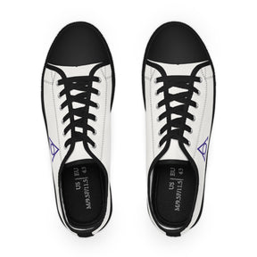 LOCOP Sneaker - Low Top Sneaker Black & White Purple Emblem - Bricks Masons