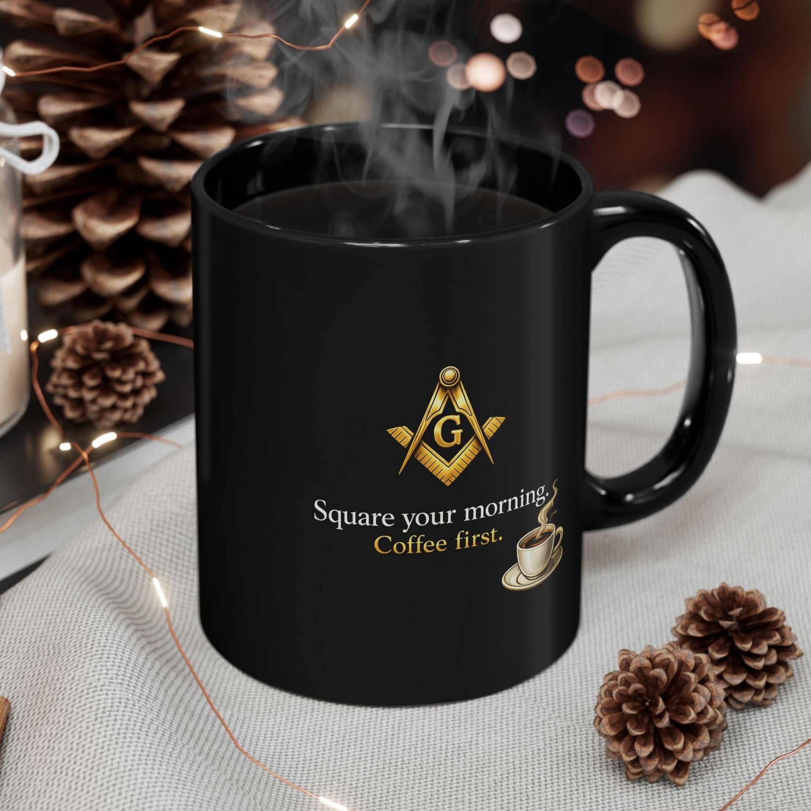 11oz Black Mug - Bricks Masons