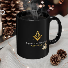 11oz Black Mug - Bricks Masons