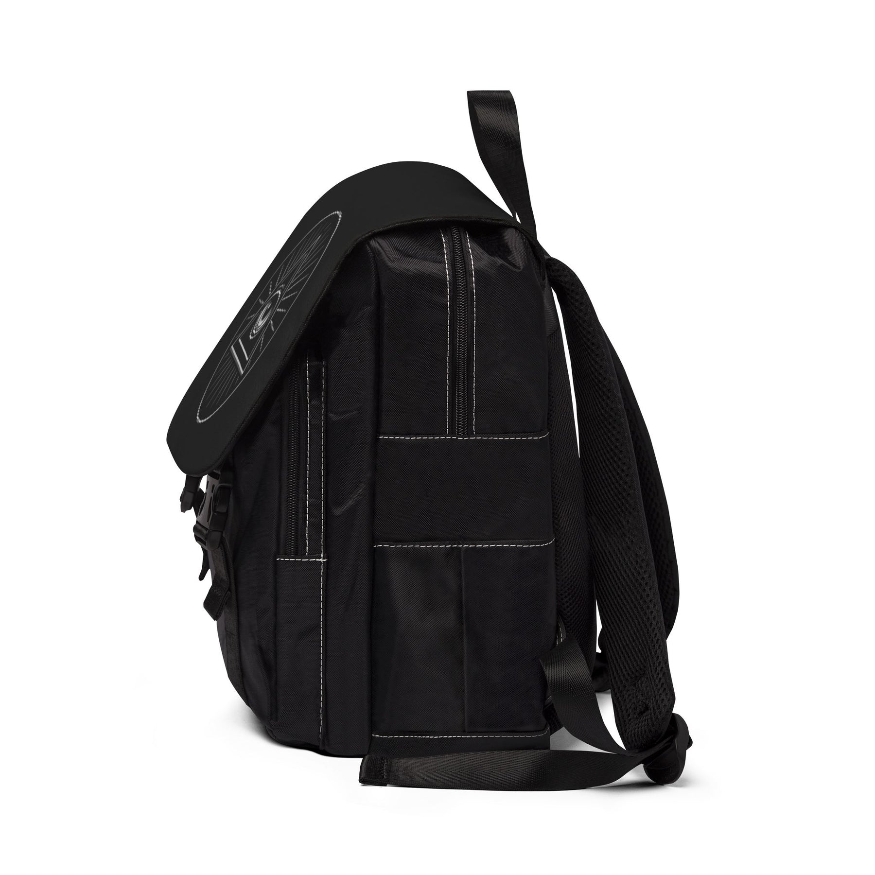 Eye of Providence Backpack - White & Black With Multiple Compartments - Bricks Masons