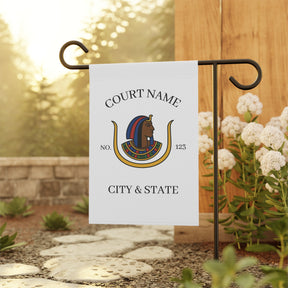 DOI Yard Flag - White Poly Poplin With Personalization - Bricks Masons