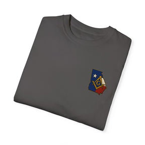 Master Mason Blue Lodge T-Shirt - Garment-Dyed Georgia Mason - Bricks Masons
