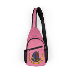DOI Crossbody Bag - Pink Nylon Fabric With Multiple Pockets - Bricks Masons