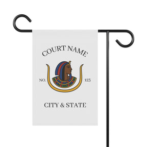 DOI Yard Flag - White Poly Poplin With Personalization - Bricks Masons