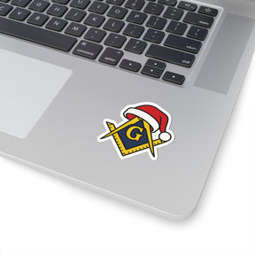 Master Mason Blue Lodge Sticker Decal - Kiss-Cut Festive Square & Compass G Christmas - Bricks Masons