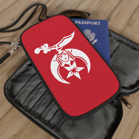 Shriners Passport Wallet - Red & White With Shoulder & Wrist Strap - Bricks Masons