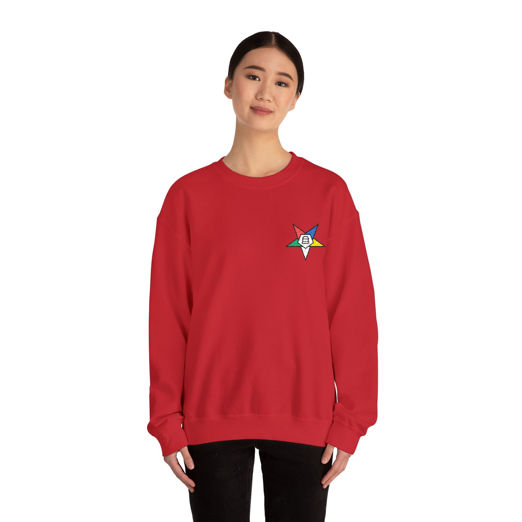 OES Sweatshirt - Crewneck Embroidered Emblem - Bricks Masons
