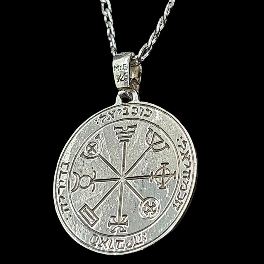 Solomon Pendant Third and Fourth Pentacle consecrated to Mercury 3 cm 9 Gr in silver 44 Seals of Solomon Art 1487 - Bricks Masons
