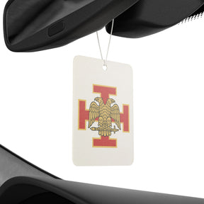 33rd Degree Scottish Rite Car Air Freshener - Red Cross with Double Headed Eagle - Bricks Masons