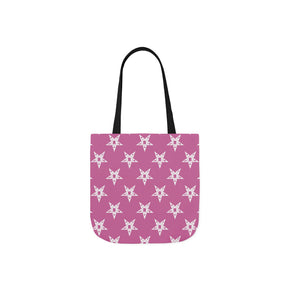 OES Tote Bag - Pink Polyester With White Stars - Bricks Masons