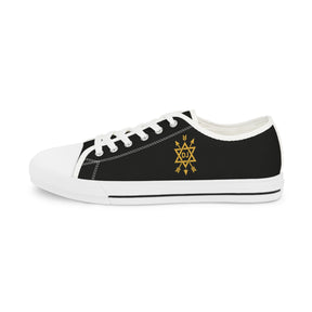 Order of the Secret Monitor Sneaker - Low Top Sneaker Black & White Golden Emblem - Bricks Masons