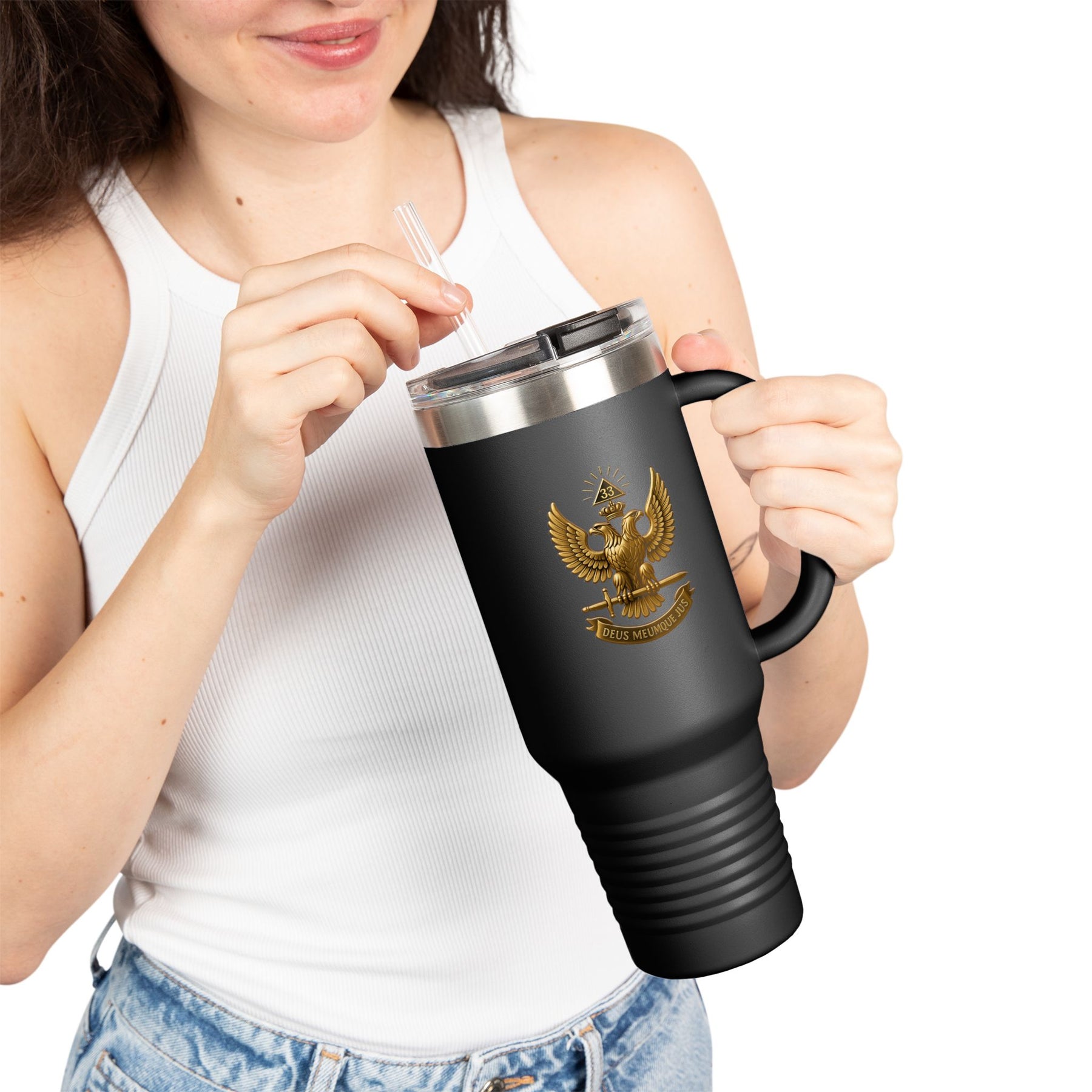 33rd Degree Scottish Rite Ringneck Tumbler - Deus Meumque Jus - Bricks Masons