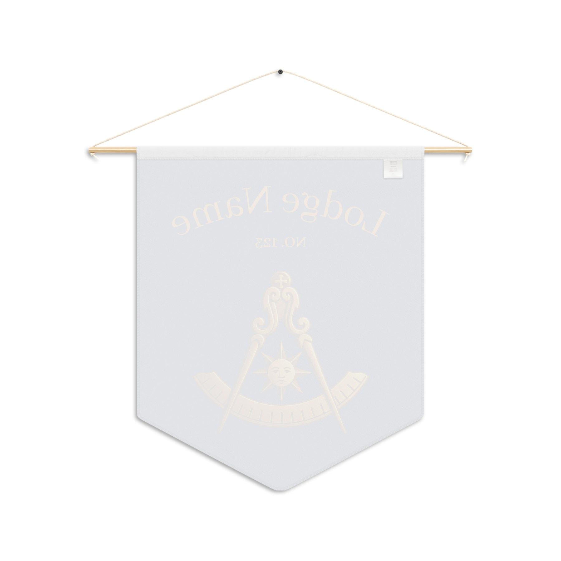 Past Master Blue Lodge Pennant - Custom Gold & Blue with Compass & Quadrant Sun - Bricks Masons