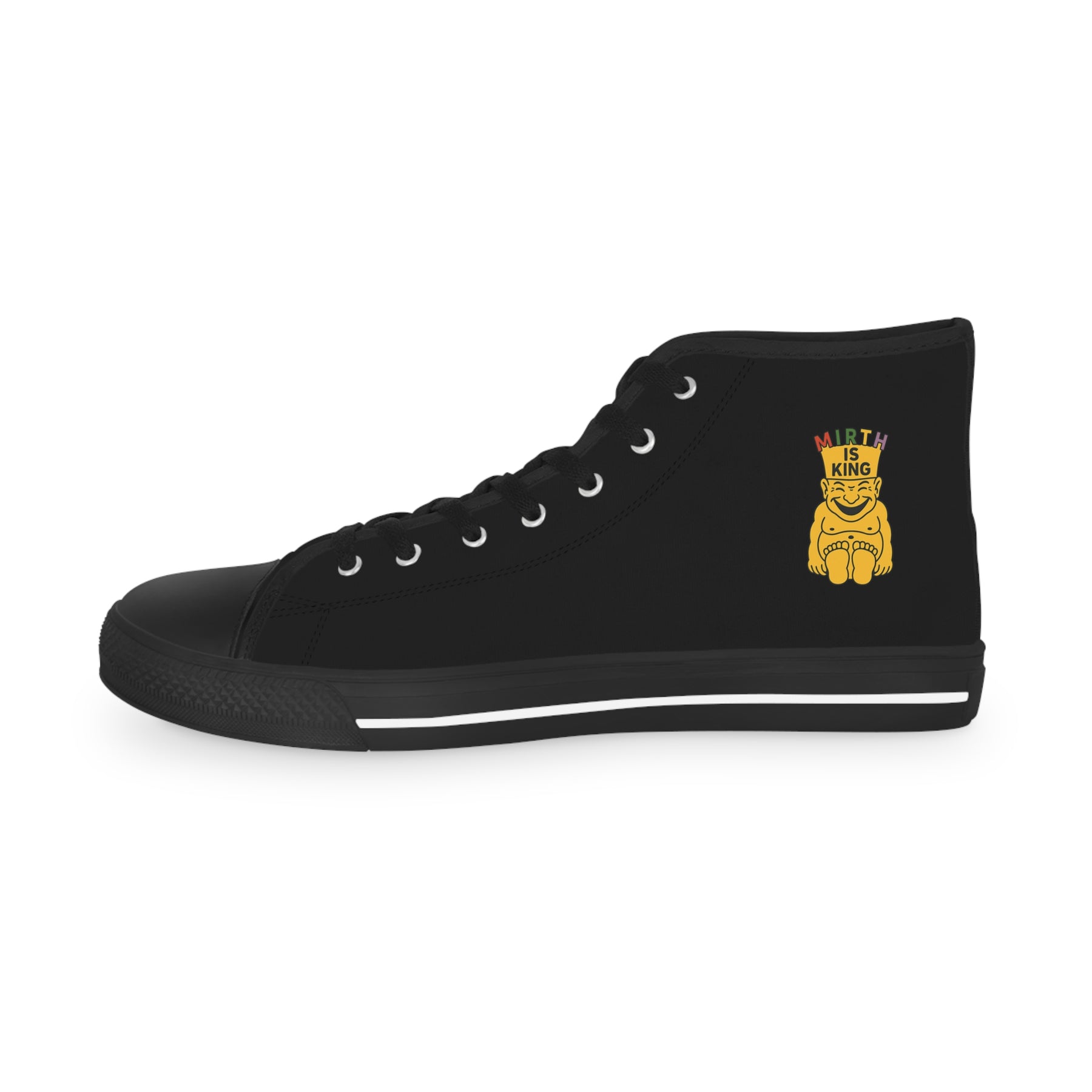 Royal Order of Jesters Sneaker - High Top Black & White Mirth is King - Bricks Masons