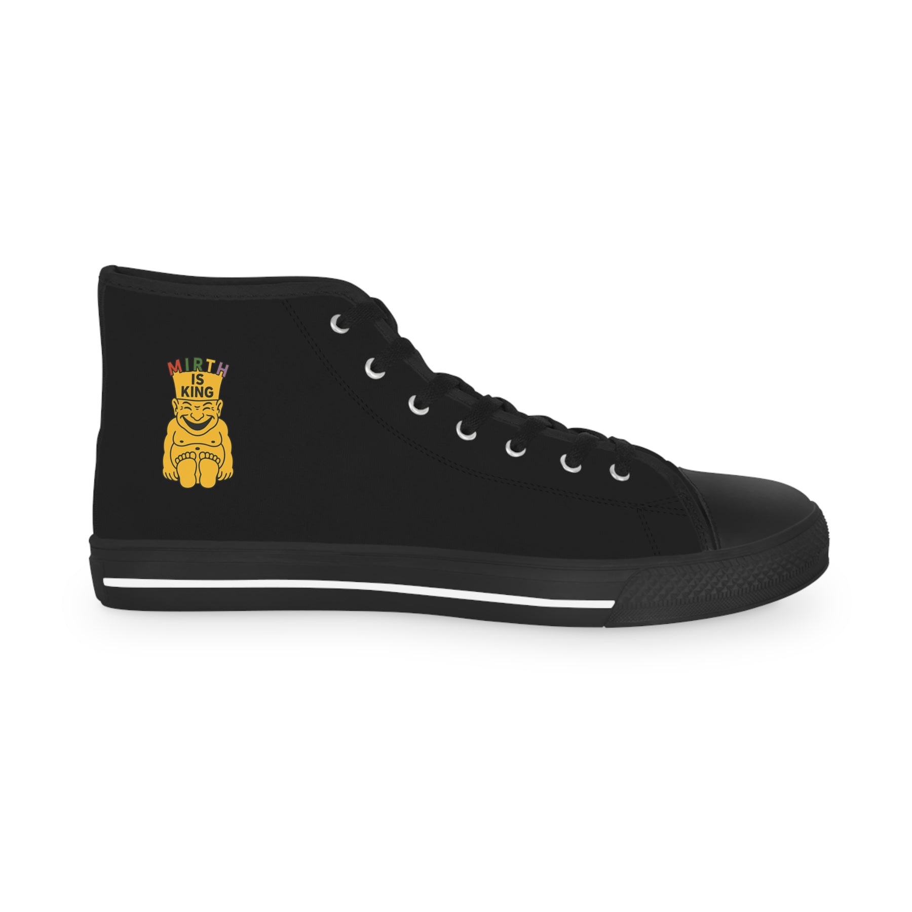 Royal Order of Jesters Sneaker - High Top Black & White Mirth is King - Bricks Masons