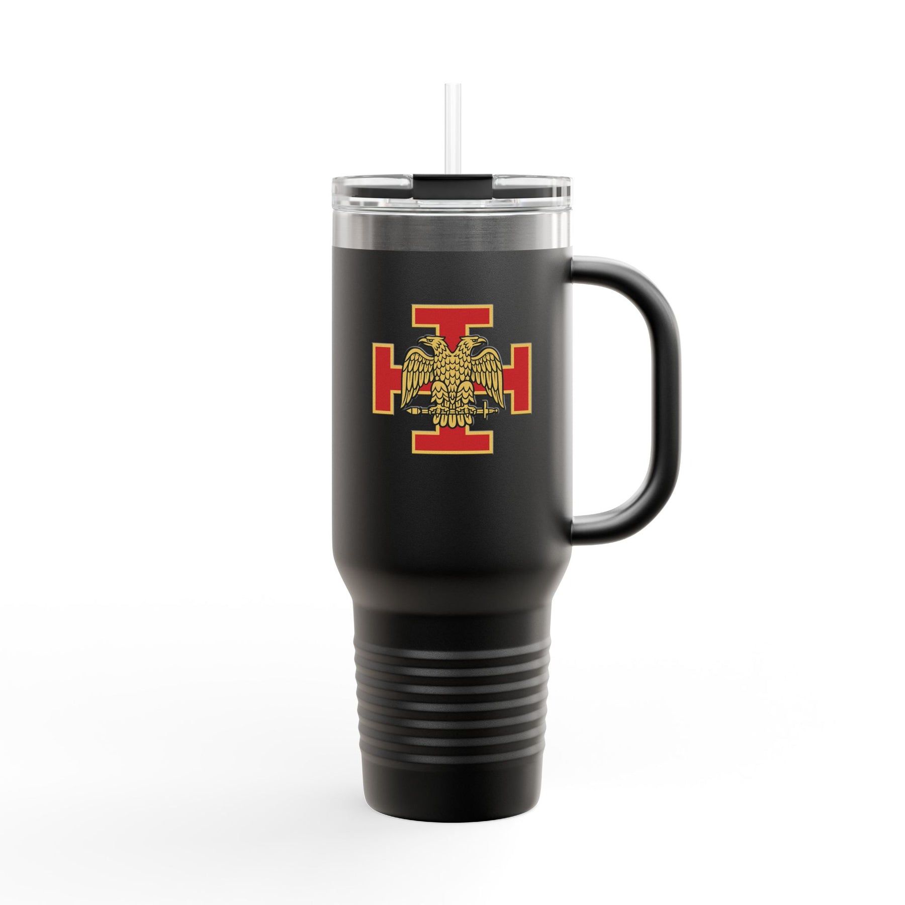 33rd Degree Scottish Rite Ringneck Tumbler - Stainless Steel Red Cross With Wings Down - Bricks Masons