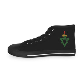 Allied Masonic Degrees Sneaker - High Top Black & White AMD Emblem - Bricks Masons
