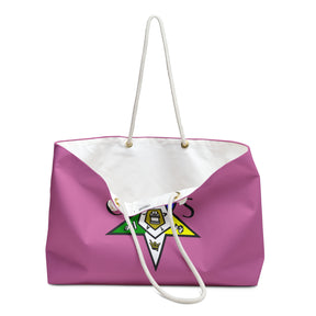 OES Travel Bag - Pink Spun Polyester With Colorful Star - Bricks Masons