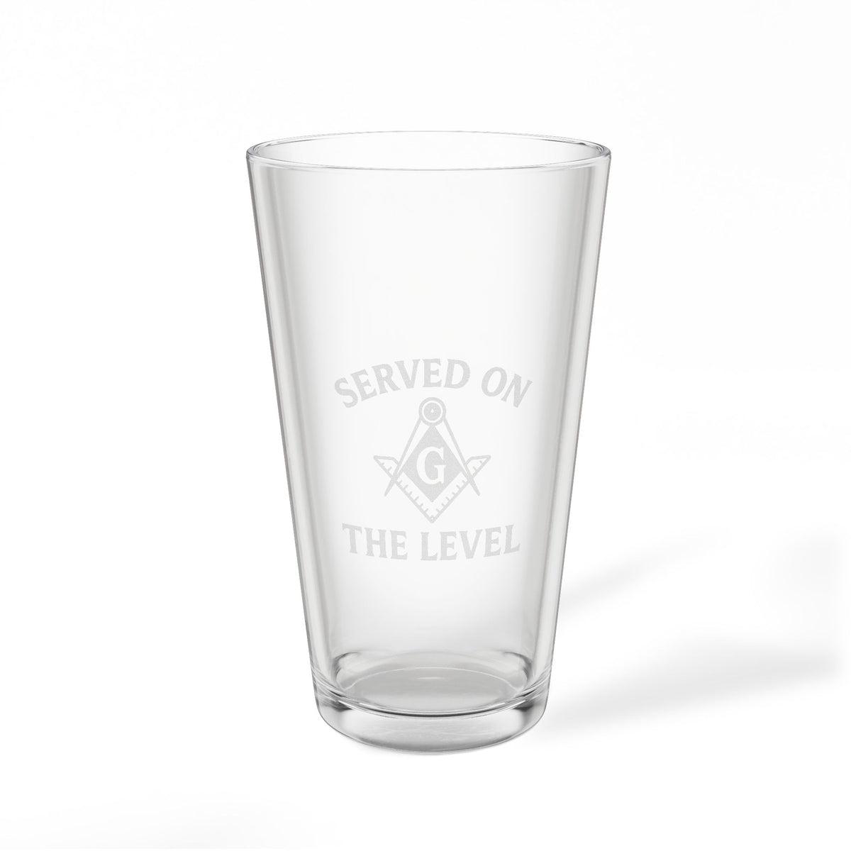 Master Mason Blue Lodge Pint Glass - Square & Compass G Served On The Level