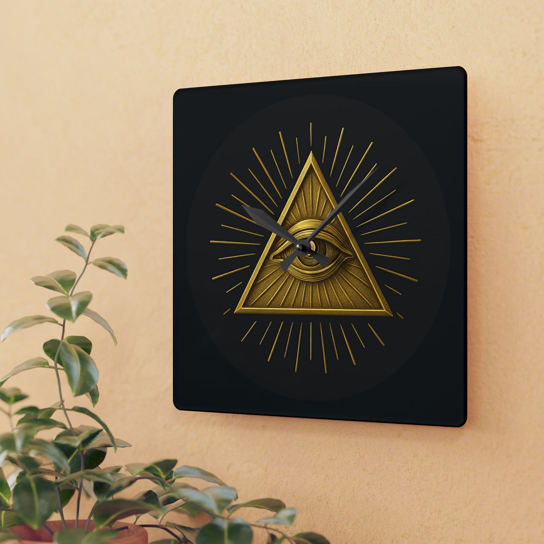 Eye of Providence Clock - All Seeing Eye Design on Acrylic - Bricks Masons