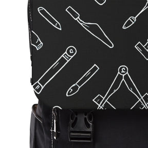 Master Mason Blue Lodge Backpack - Black with Masonic Tools - Bricks Masons