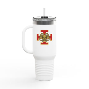 33rd Degree Scottish Rite Ringneck Tumbler - Stainless Steel Red Cross With Wings Down - Bricks Masons