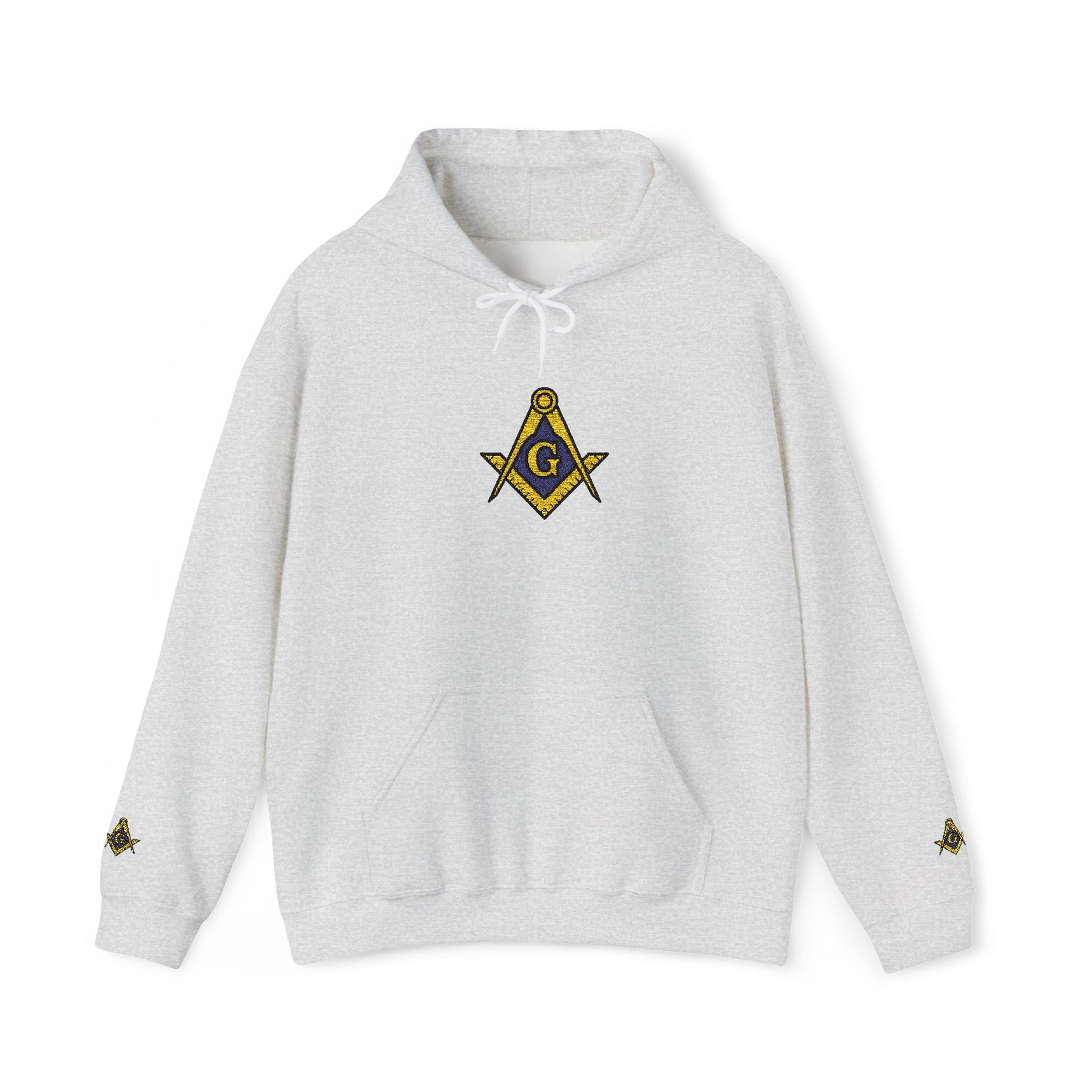 Master Mason Blue Lodge Hoodie - Soft Cotton Poly Blend Embroidered Detail - Bricks Masons